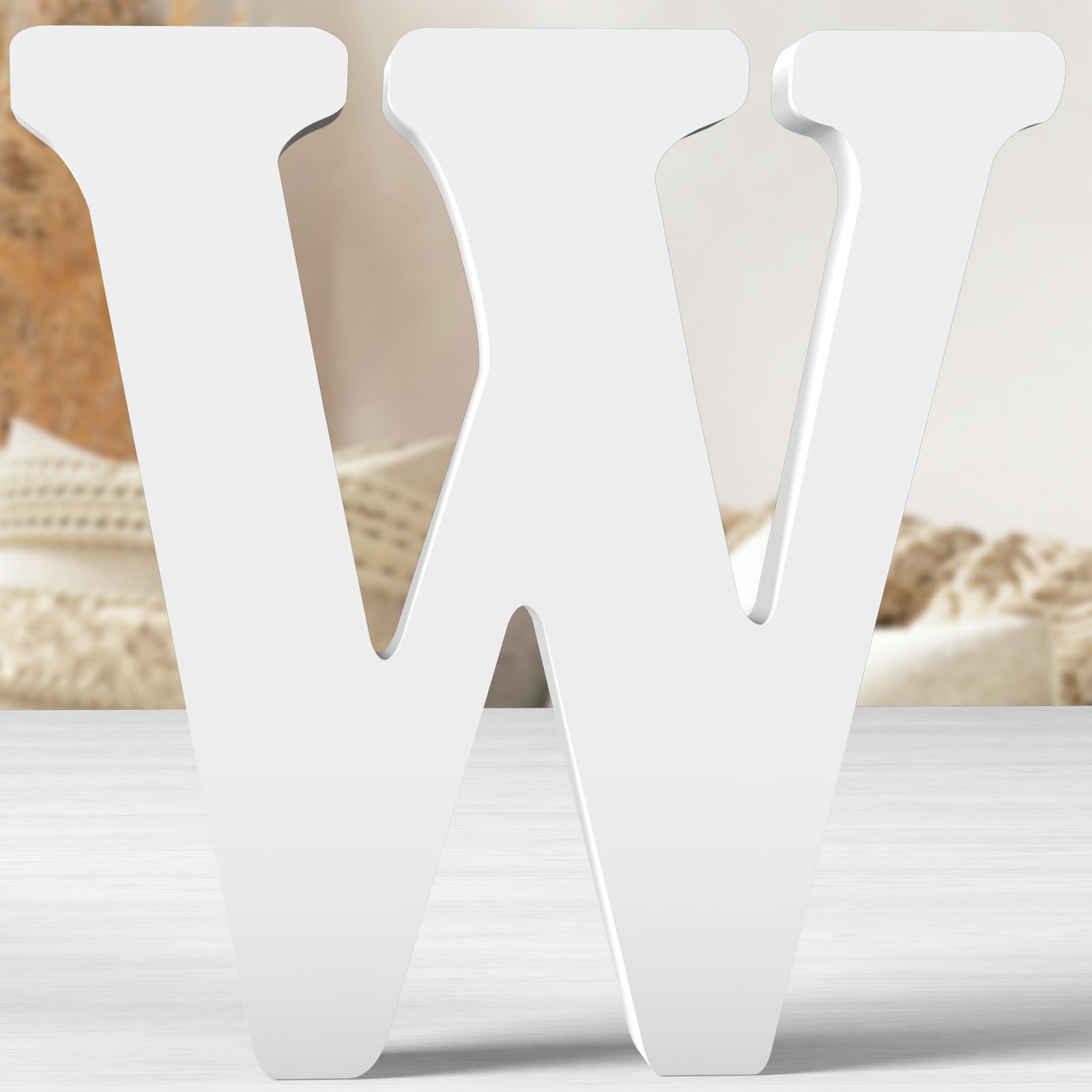 Photo 1 of Zaruatu 12 Inch White Wood Letters Unfinished Wood Letters for Wall Decor Decorative Standing Letters White Block Letters for wall Decoration for Craft Home Party Projects (W)