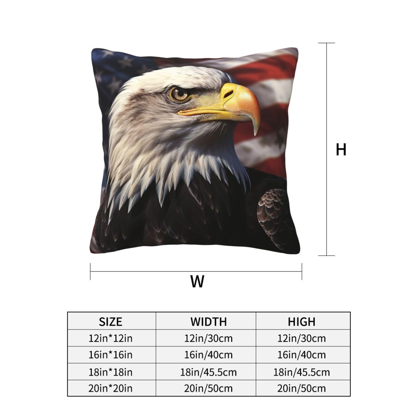 4er-Set Kissenbezüge Mit Amerikanischer Flagge & Adler Design – Dekorativ Für Sofa, Bett Oder Auto