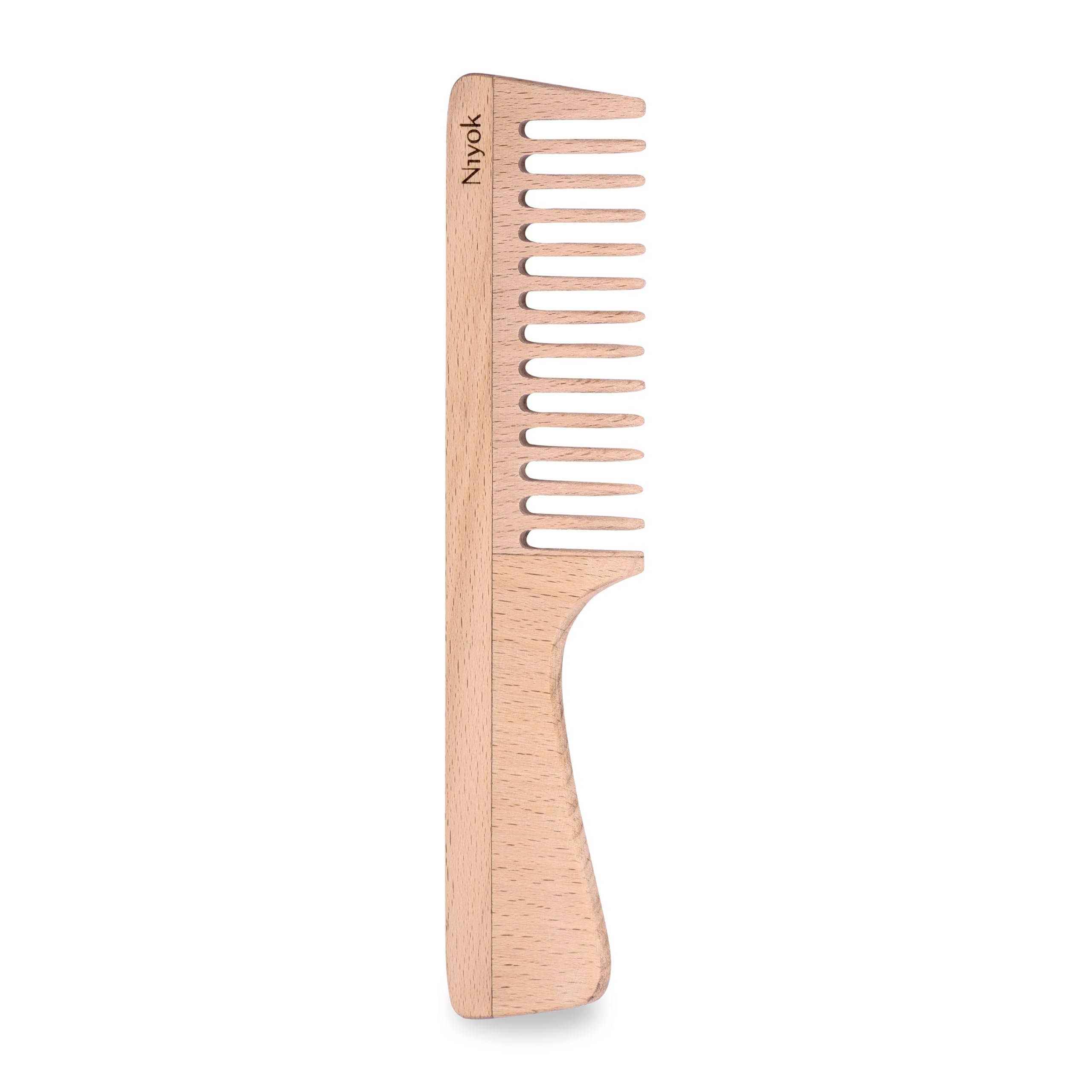 4017 NIY Niyok Handle Comb Beech Wood, Brown, Griffkamm