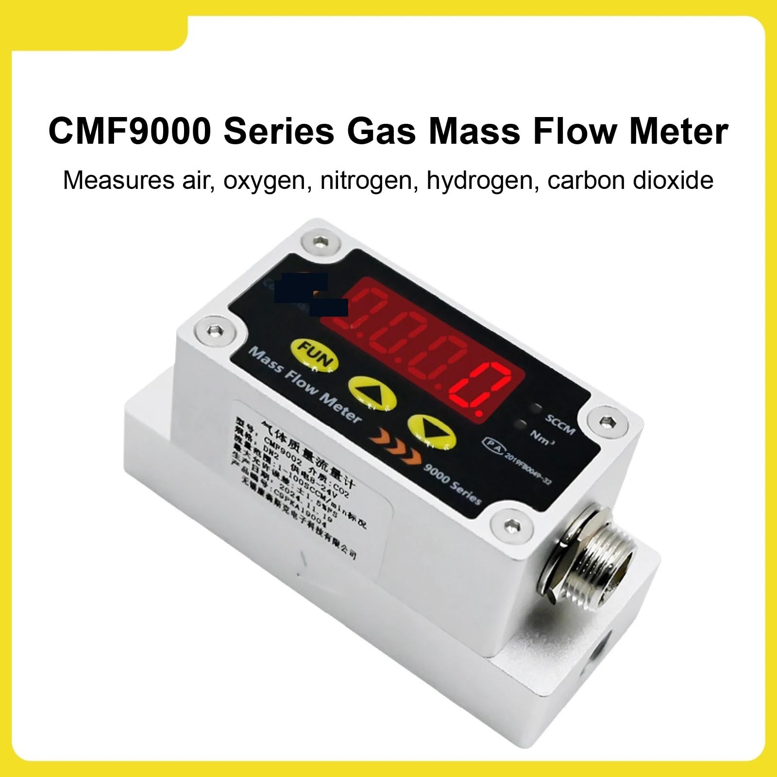 CMF9002 cyfrowy termiczny przepływomierz masowy do powietrza, tlenu, azotu, gazu RS485 wyjście analogowe 4-20mA 1-5V czujnik(CMF9002-100)