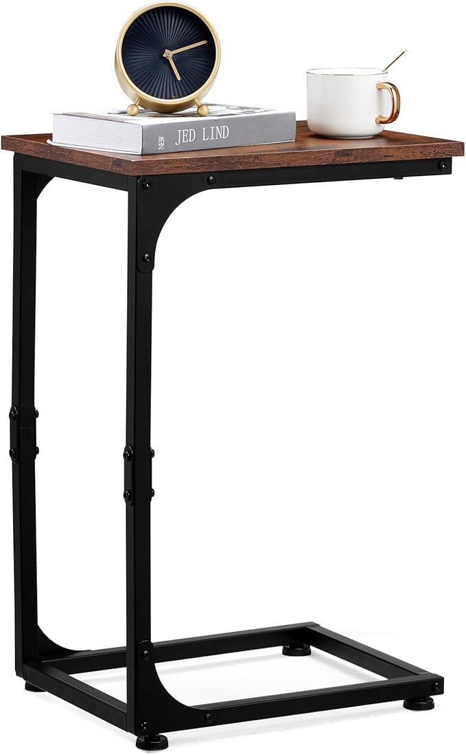 BETTAHOME C Shaped End Table, Side Table, for Couch, Bed