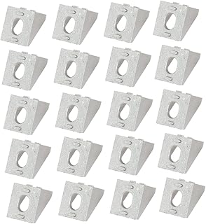 FUNOMOCYA 20pcs 2020 Furniture Bolts Aluminum Angle Groove Extrusion Bracket Metal Corner Brace Right Angle Shape Bracket Corner Bracket Angle Brackets Protection Corner Guard