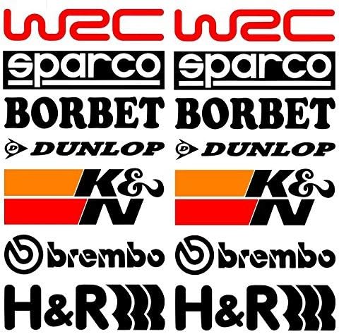 ARWY car sticker car stickers exterior 14Pcs Racing Sponsors Logo Graphic Decal colour black size(19X40) (pack o f 2)