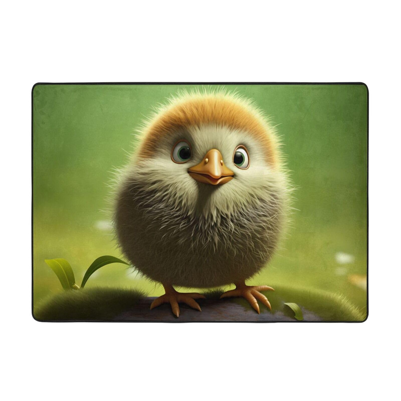 Tapis de sol doux au toucher Kiwi Bird 203,2 x 147,3 cm, velours fin haute résistance