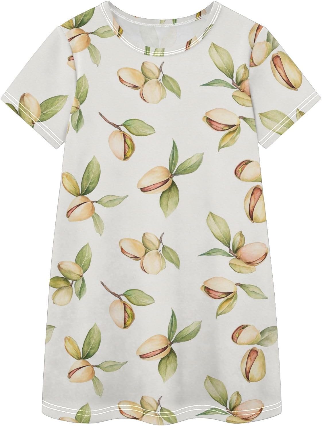 Pistachio Girls Dresses Summer Dresses for Girls with Cotton Short Sleeves for Casual a Line Dress Size 2-8Y