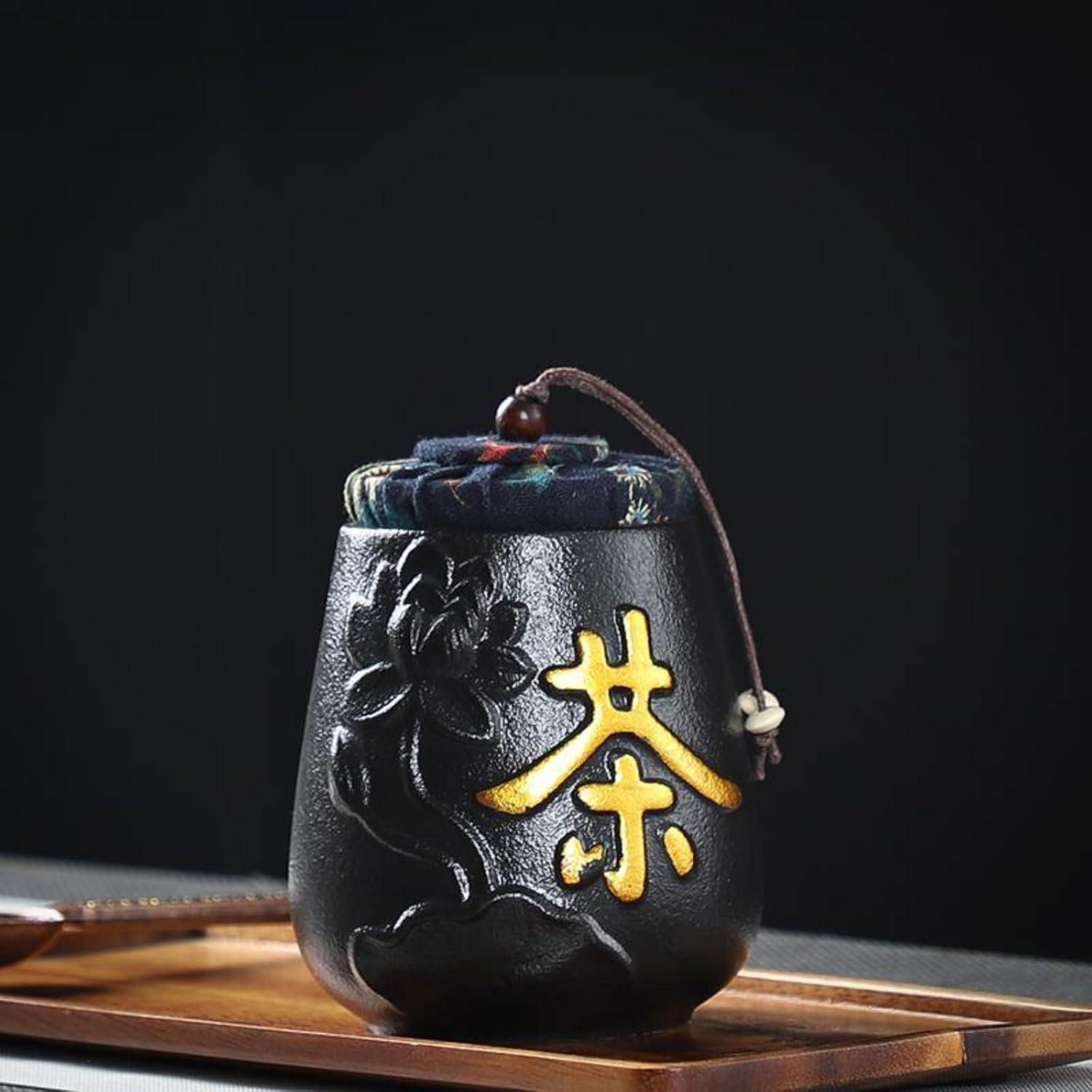 Ceramics Tea Canister, 50ml 1.7oz, Sealed Tea Storage Jar Handmade Sealed Cans Storage Canister