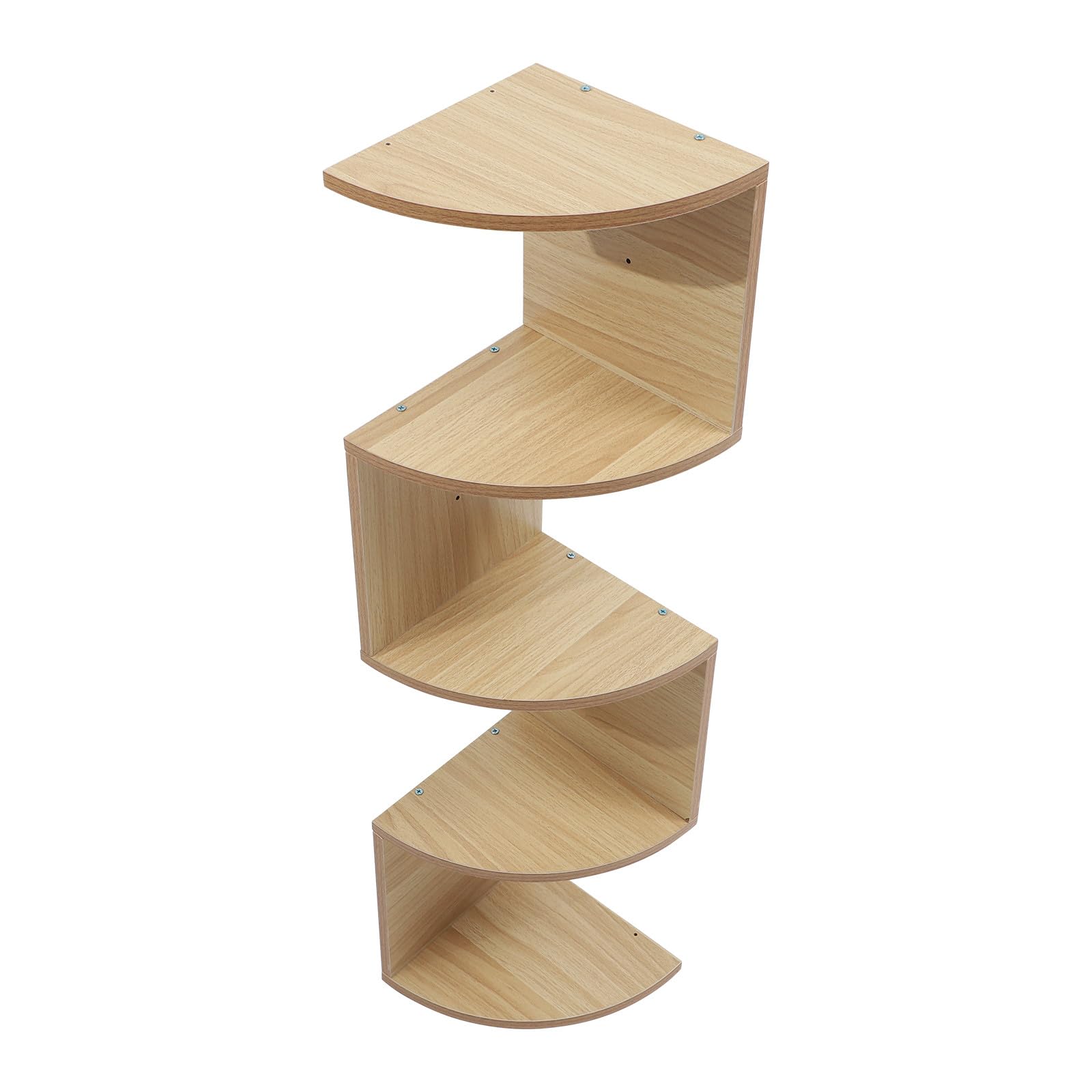 Design créatif pour cette étagère murale bois beige 5 niveaux haute qualité