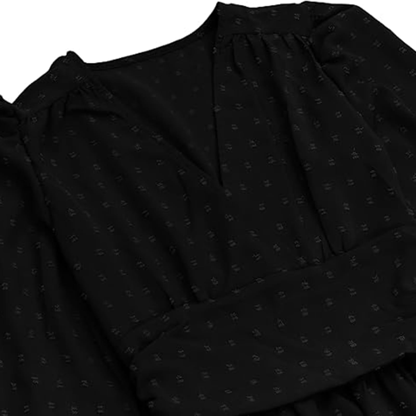 Vestido midi de primavera y otoño para mujer, cuello en V, mangas largas de burbujas, vestido plisado acampanado, cintura delgada, vestido de longitud media pantorrilla para fiesta de graduación y