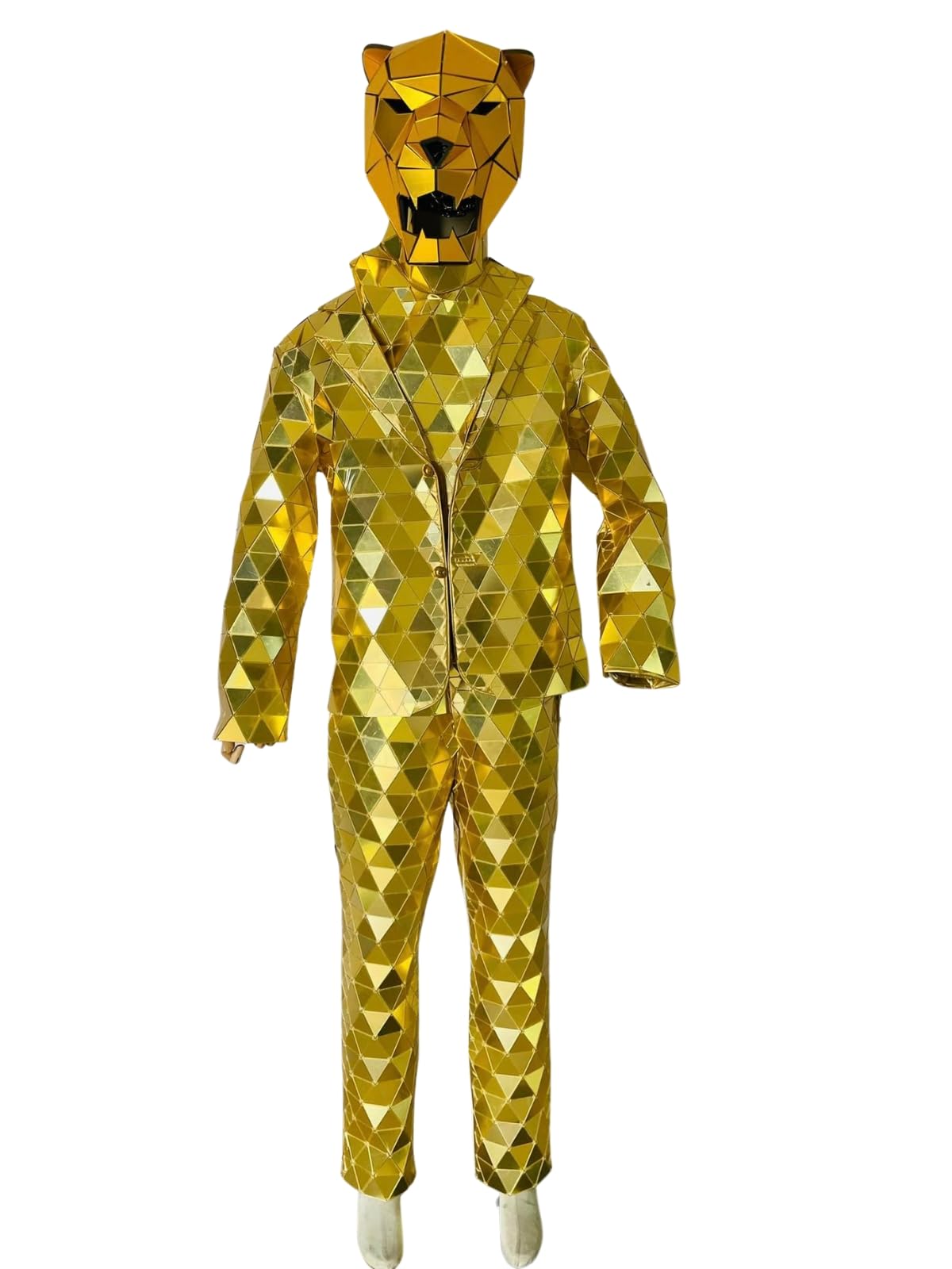 Uomo specchio con casco LED per discoteca party DJ adulto palcoscenico Street Performance Halloween Cosplay Natale costume