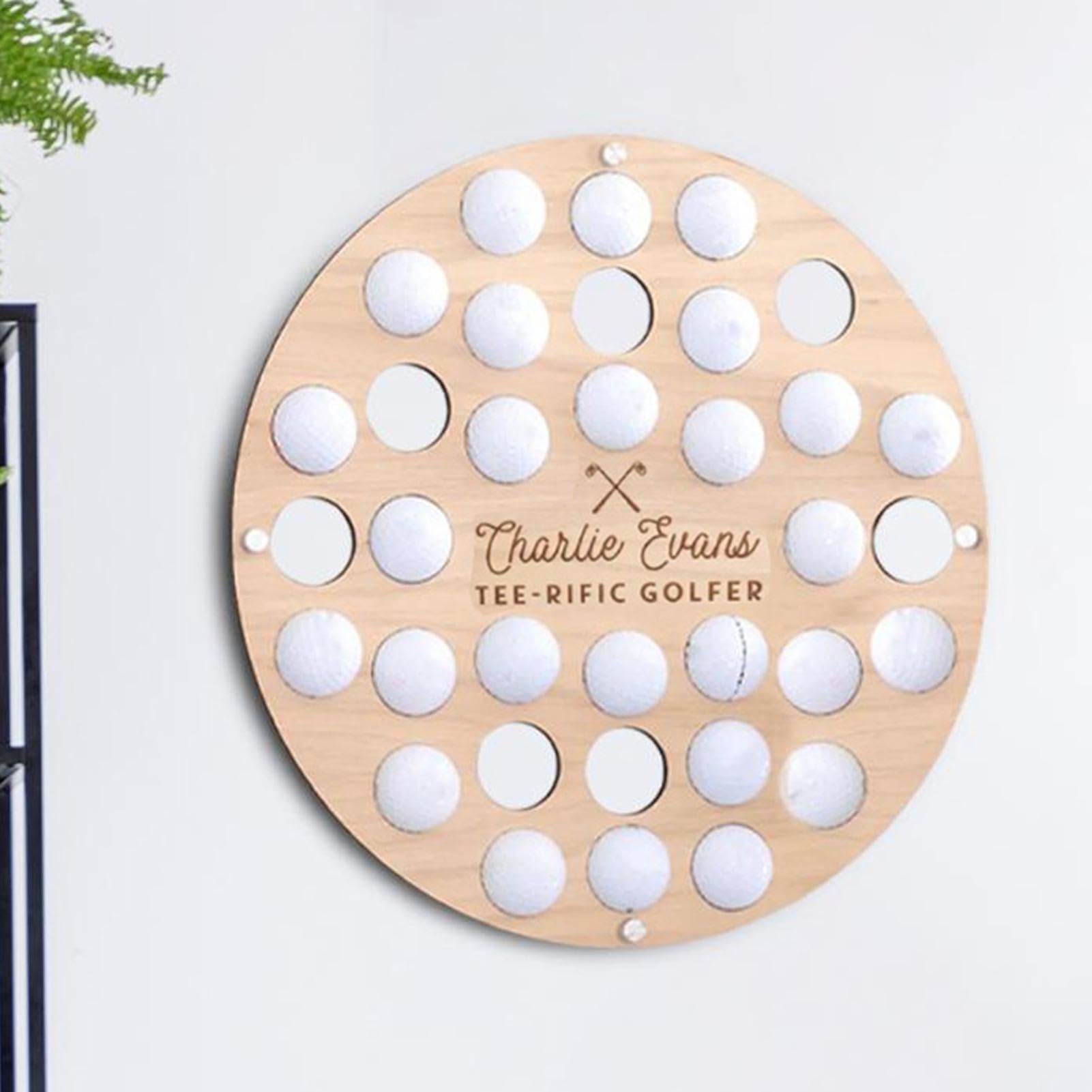 Support mural pour balles de golf, présentoir de balles de golf, support de balle de golf pour le mur, mallette de collection décorative en bois, organisateur de rangement rond pour balles de golf