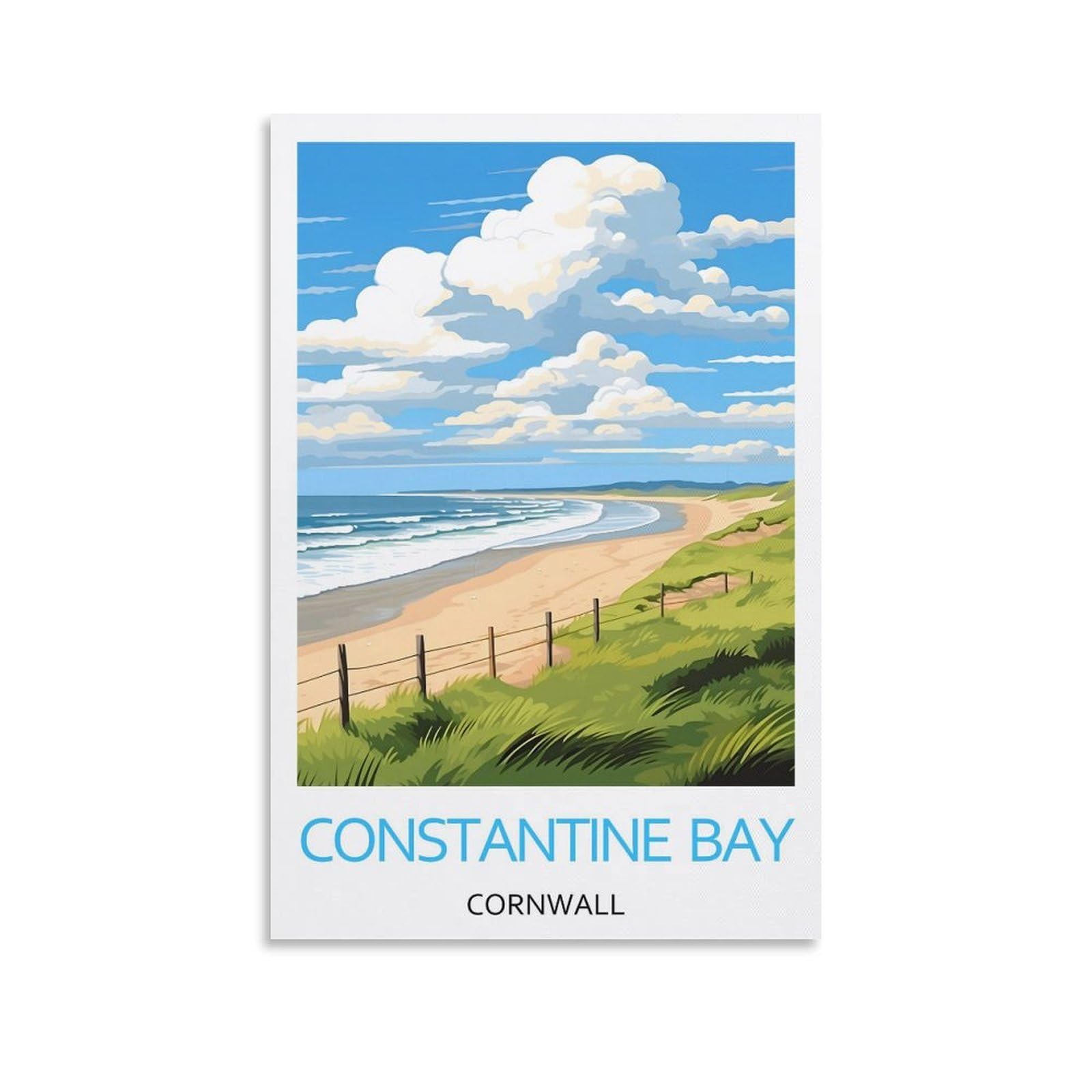 YJNENG Canvas Art Picture Constantine Bay Cornwall Wall Decor Art Painting Posters Modern Family Decorative Poster 08x12inch(20x30cm)