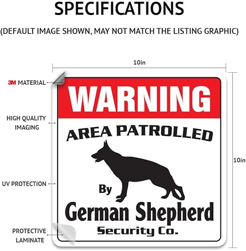 Miniatura 2 de SignMission Calcomanía de seguridad de Bulldog Inglés, guardia patrullada, letreros de perro veterinario, 10 x 10 pulgadas