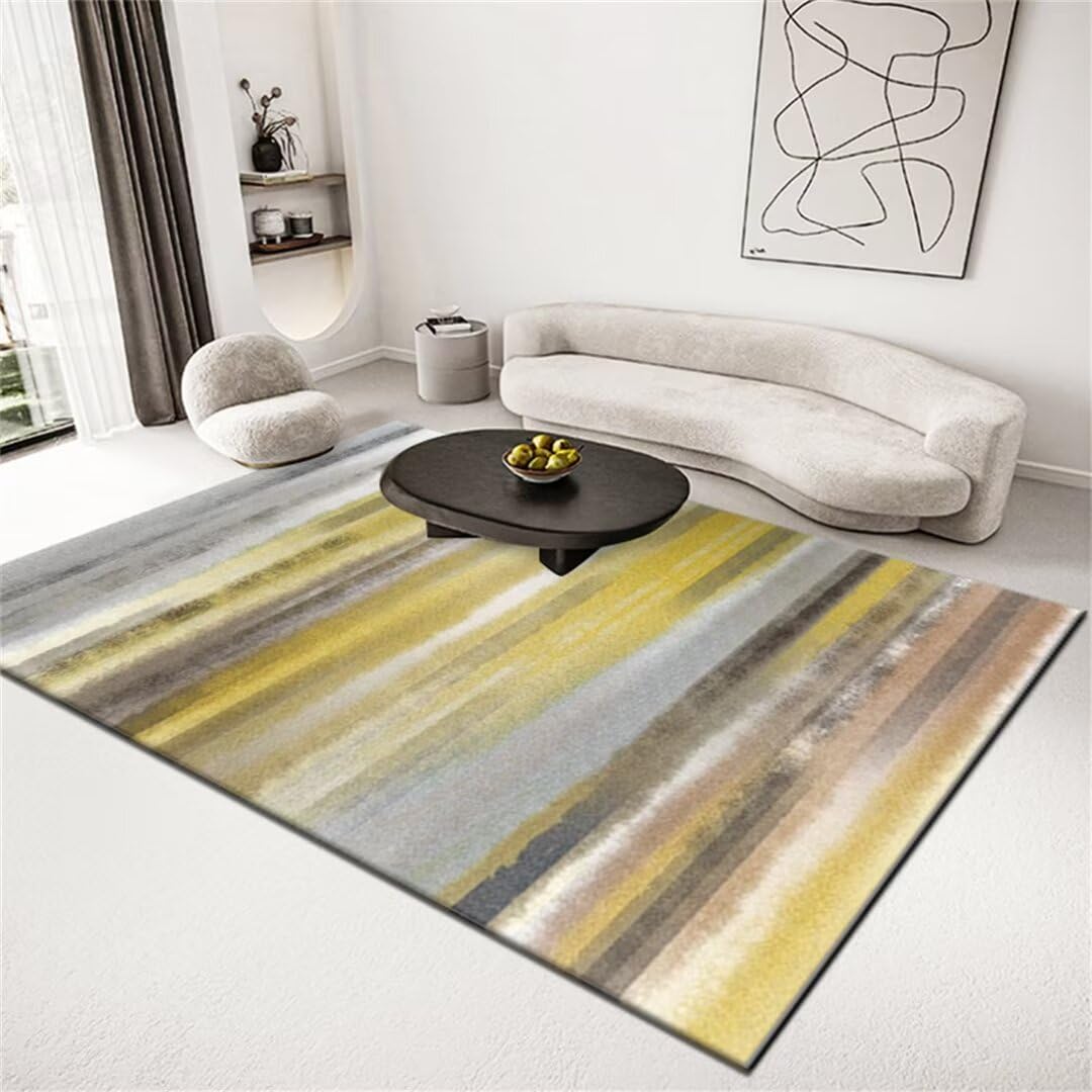 Tapis chambre doux et antidérapant 120x170cm lavable à poils courts pour salon