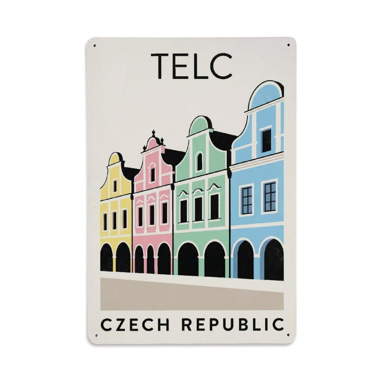 Czech Republic Telc Vintage Metal Tin Sign