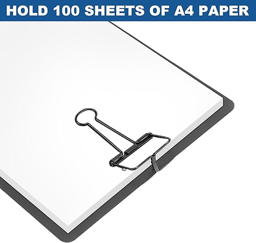 Miniatura 3 de Portapapeles de metal, portapapeles de metal, placa vertical de hierro para tamaño carta y hoja de tamaño A4, para oficina, enseñanza, aulas,