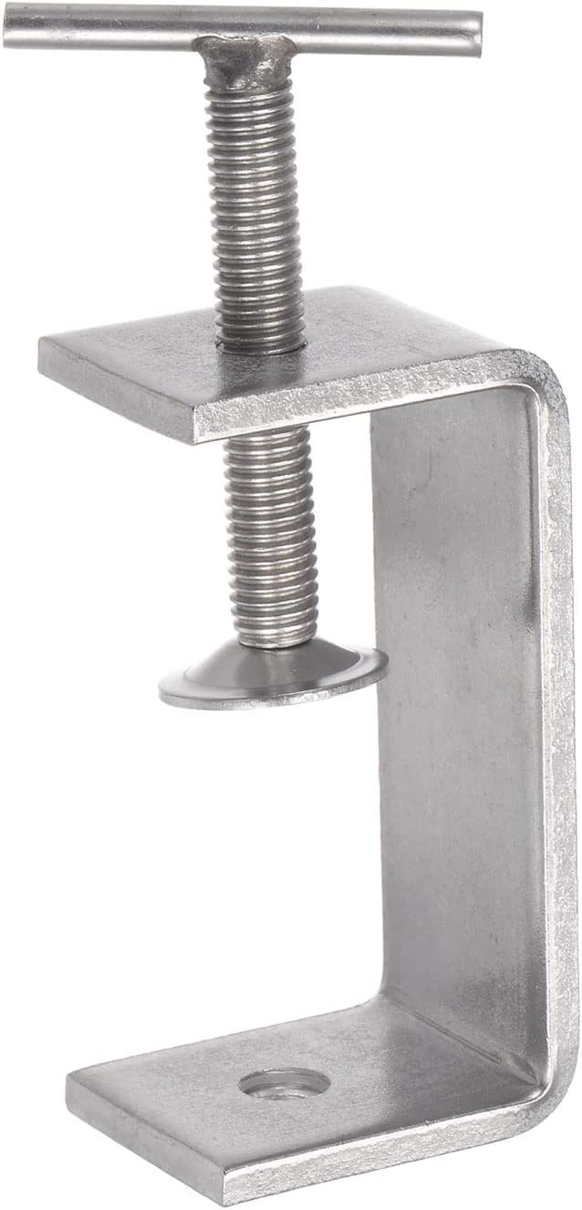 Pipe clamp,bar clamp,Stainless Steel C-Clamp, 98mm Wide Jaw Opening with T-Bar Handle for Woodworking Welding Building(65mm)