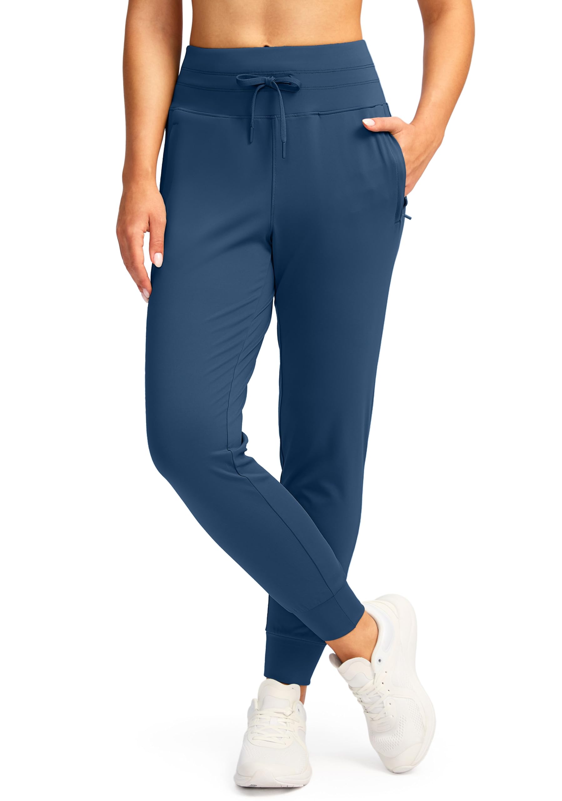 G Gradual Pantalones deportivos para mujer con bolsillos con cremallera, pantalones deportivos de cintura alta, pantalones deportivos cónicos para mujer, para descansar y entrenar