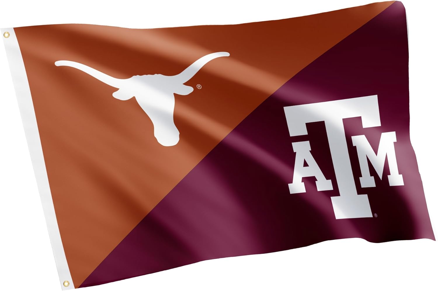 Desert Cactus Texas Universities UT Austin Longhorns x TAMU Aggies Rivals Flag Banner 100% Polyester Indoor Outdoor 3x5 Feet (House Rivals Flag)
