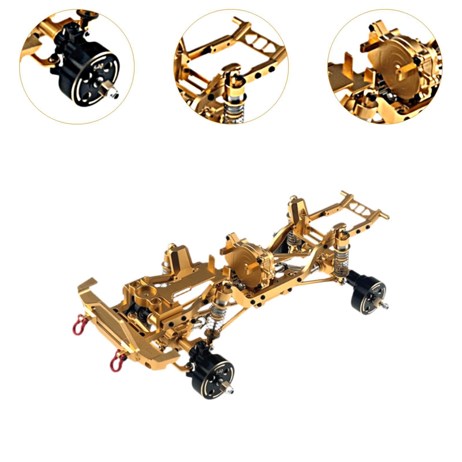Chasis Metálico para Coche RC 1 18 Bastidor Marco Estructura Estructura Rígida y Duradera con Aluminio 6061 Admite Actualización de Transmisión y, Oro