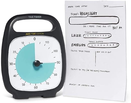 TIME TIMER Plus 120 Minute Visual Countdown Clock Make Time Edition with Notepad - for Kids Classroom Learning, Teaching Curriculum, Exercise and Kitchen Timer: Buy Online at Best Price in UAE