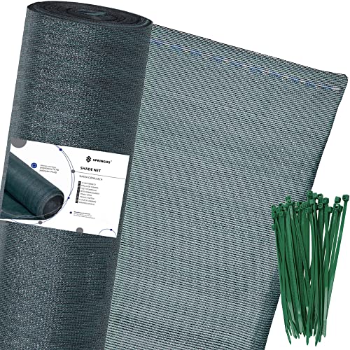 Sichtschutz Zaun 1,2 x 50 m Grün + 200 Kabelbinder + Windschutznetz mit Ösen für Garten, Balkon & Terrasse - Wetterfest & UV-beständig - SPRINGOS