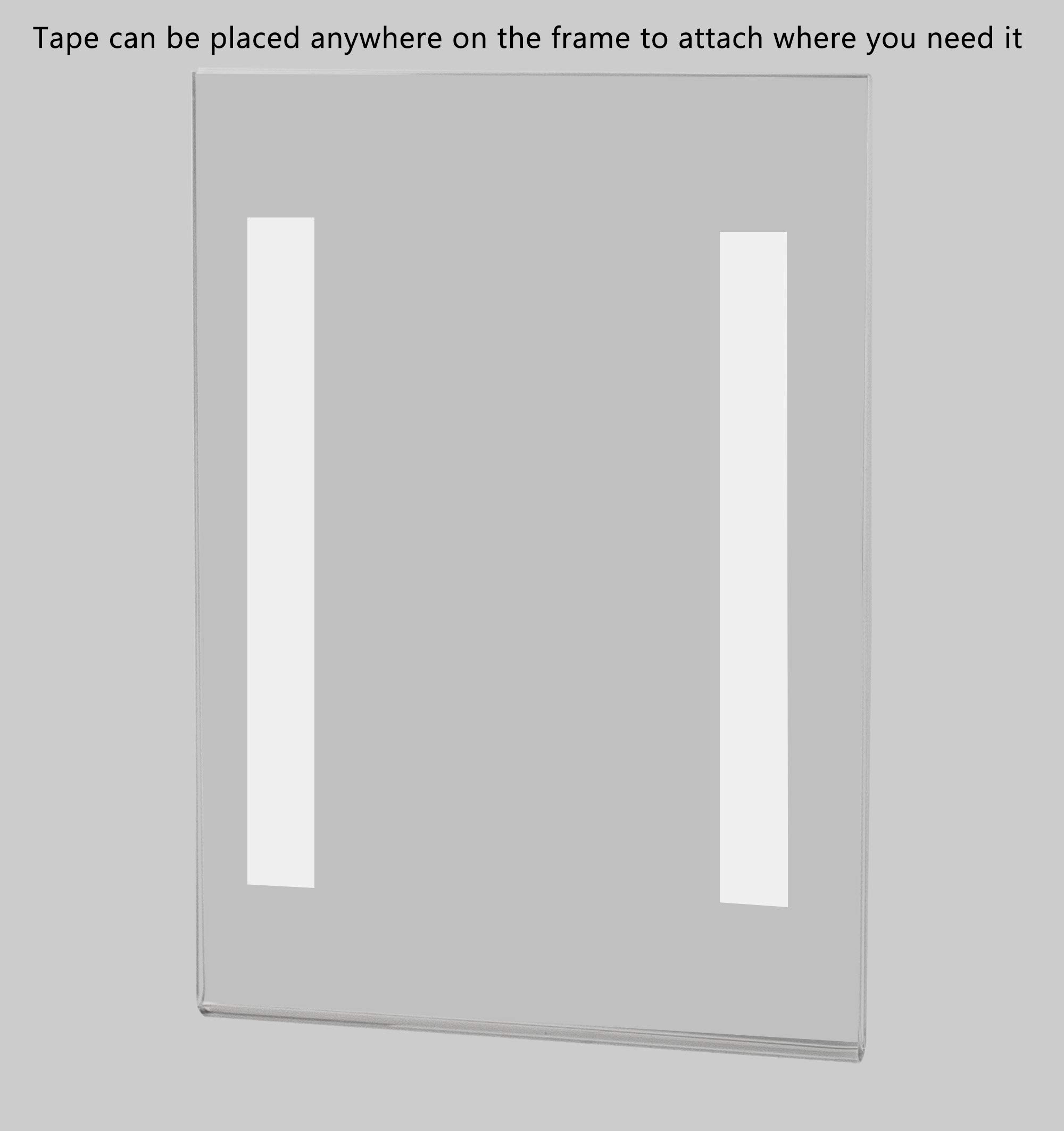 Marketing Holders Wall Mount Sign Holder 5 Inch by 7 Inch with Double Sided Tape for Hours of Operations Menus Specials and Price Lists for Restaurants and Retail Stores