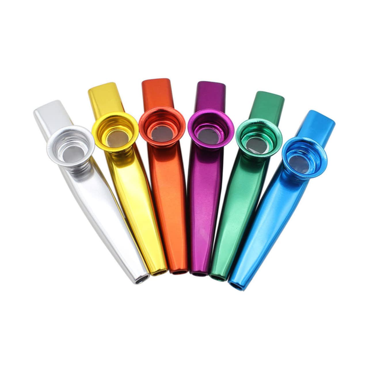 Holibanna 6pcs Metal Kazoo Flutes Small Musical Instruments for Beginners Fun Music Experience for All Ages Includes