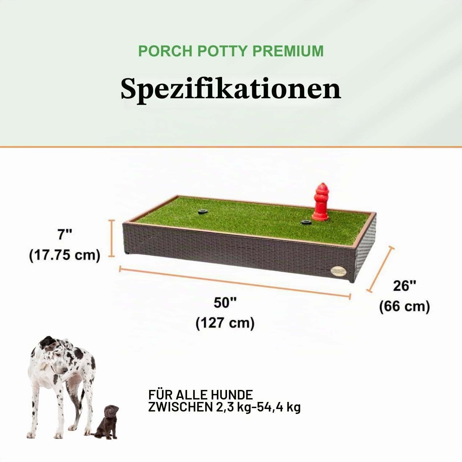 Porch Potty Premium automatisches Hundeklo mit Rasen aus Synthetik in Braun