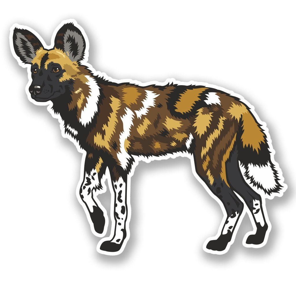 2 x 10cm/100mm Wild Dog Vinyl Sticker Decal Laptop Travel Luggage Car Bike Sign Fun #4511