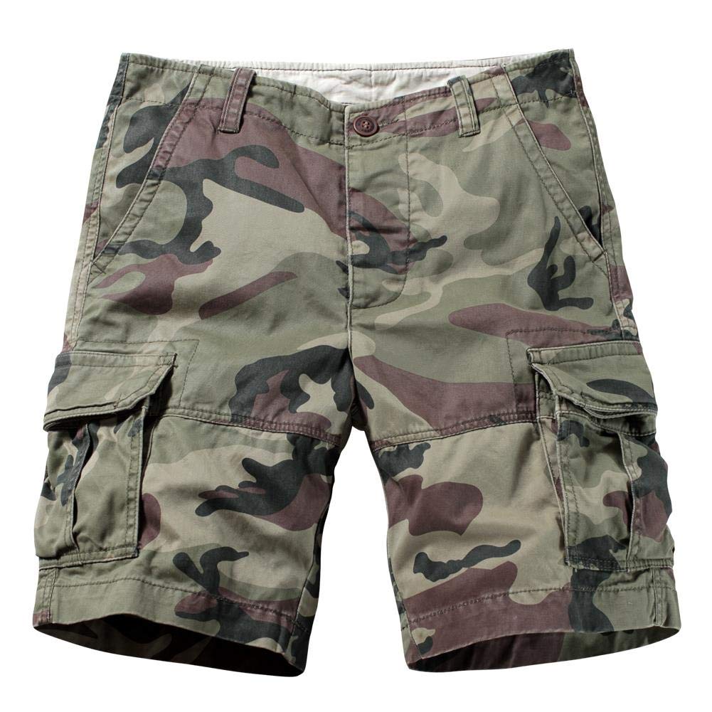 Must Way Mens Casual Cotton Twill Cargo Shorts Multi Pocket