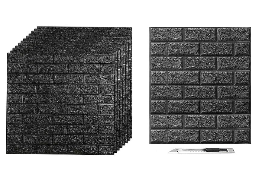 DISENO Self-Adhesive Waterproof PE Foam 3D Wall Panels Wallpaper Sticker for Bathroom, Living Room, and Home Decoration (Black, 70 X 77 cm) Pack of 20 (B0CTKNJ8KN) Amazon Price History, Amazon Price Tracker