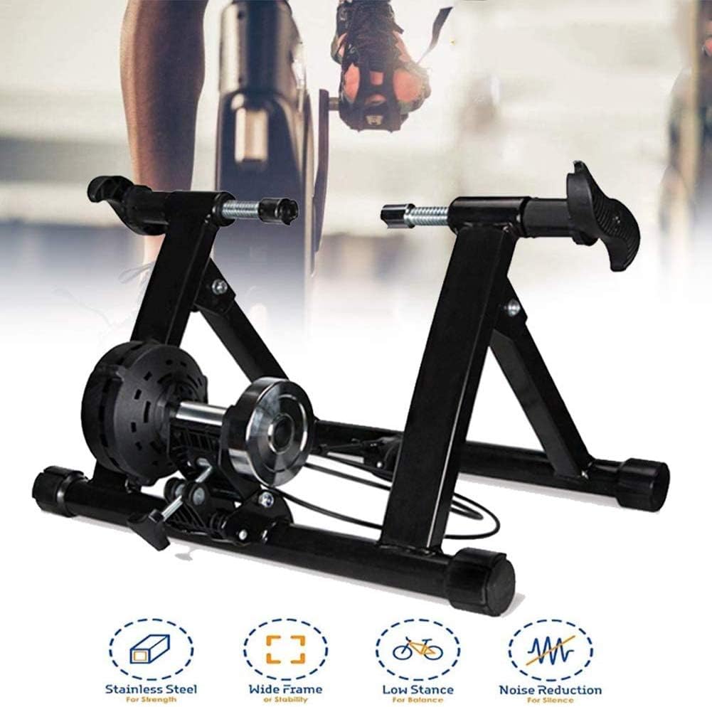 POEO Bike Trainer Stand, Portable Stainless Steel Indoor Trainer, Indoor Noise Reduction Indoor Fitness Rack, Exercise Bike, Fixed Exercise for Road and Mountain Bike