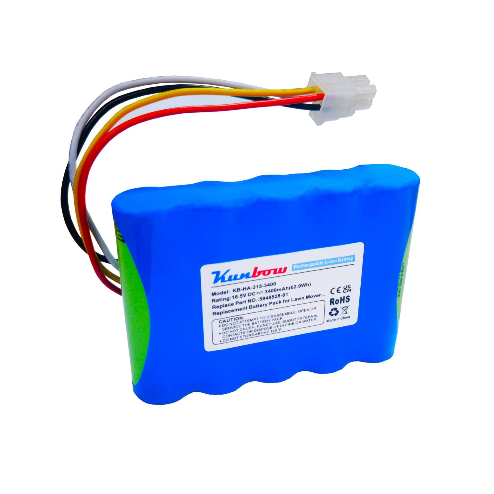 Batteria di ricambio per robot tosaerba Husqvarna Automower 310, 315, 5848228-01, 5848228-02,5848528-01, 5895862-01, compatibile con Gardena Sileno R100Li,R130Li,R160Li Robot da prato. (18,5