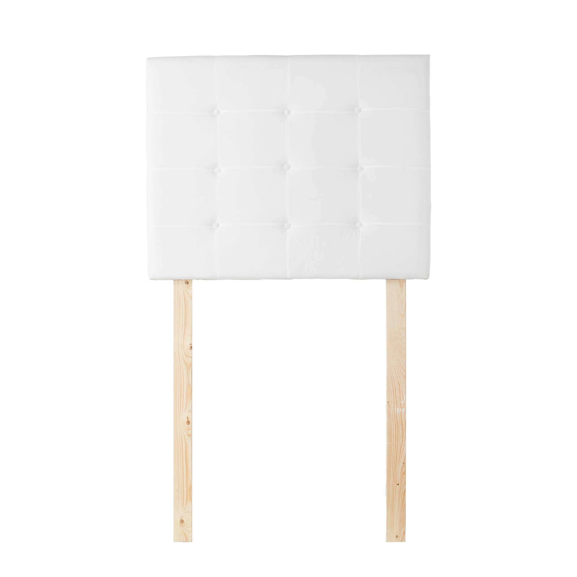 DormCo Villa Classic - Tufted - Plush College Dorm Headboard - White - with Legs