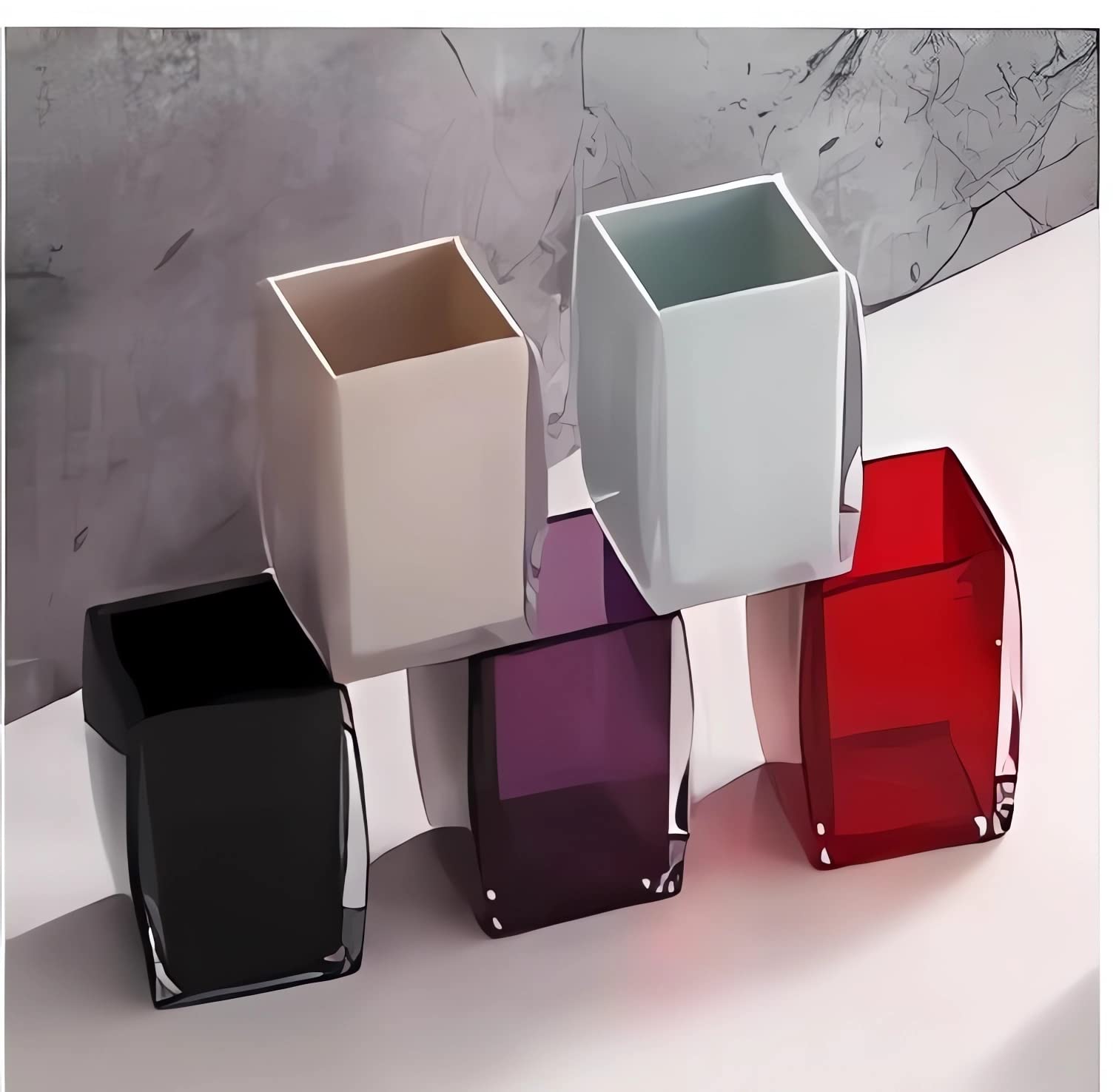 5-teiliges Badezimmerzubehör-Set aus Kunstharz/Acryl, Lotion/Seifenspender, Seifenschale, Zahnbürstenhalter, Becher, WC-Bürste und Halter, modernes Badezimmer-Dekor und Geschenk-Set, Violett