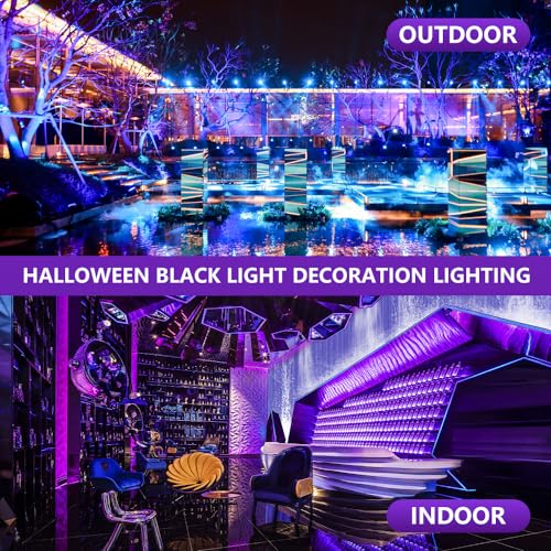 Image of 50W Rechargeable LED Black Lights, Battery Powered & Solar Panels Blacklight, Glow in The Dark Indoor Outdoor, Cordless Portable Waterproof Neon Flood Light for Fluorescent Party Stage Body Paint