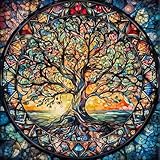 GEMOUJ Tree of Life Diamond Painting Kits for Adults,5D Diamond Art Kits for Adults Beginners,DIY Full Drill Round Paint by Diamonds Dot Art Paintings for Home Wall Decor 13.7 X 13.7 inch