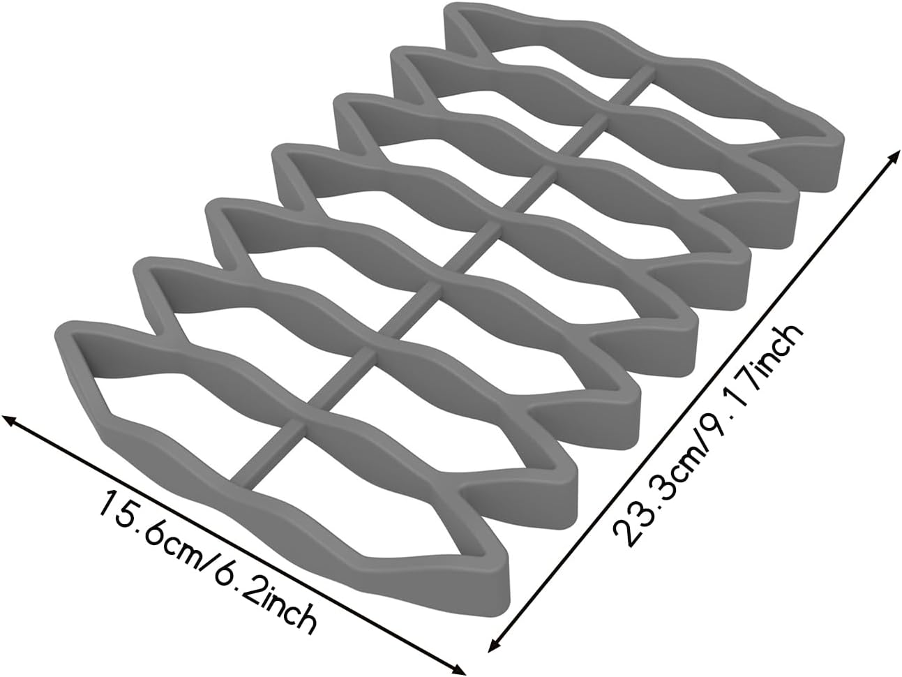 Silicone Roasting Rack - Nonstick, Heat-Safe, for Cooling, Cooking, Baking, and Steaming (Grey)
