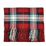 12 Pcs Multicolor Red Blue Plaid Strip Warm Scarf -INJE