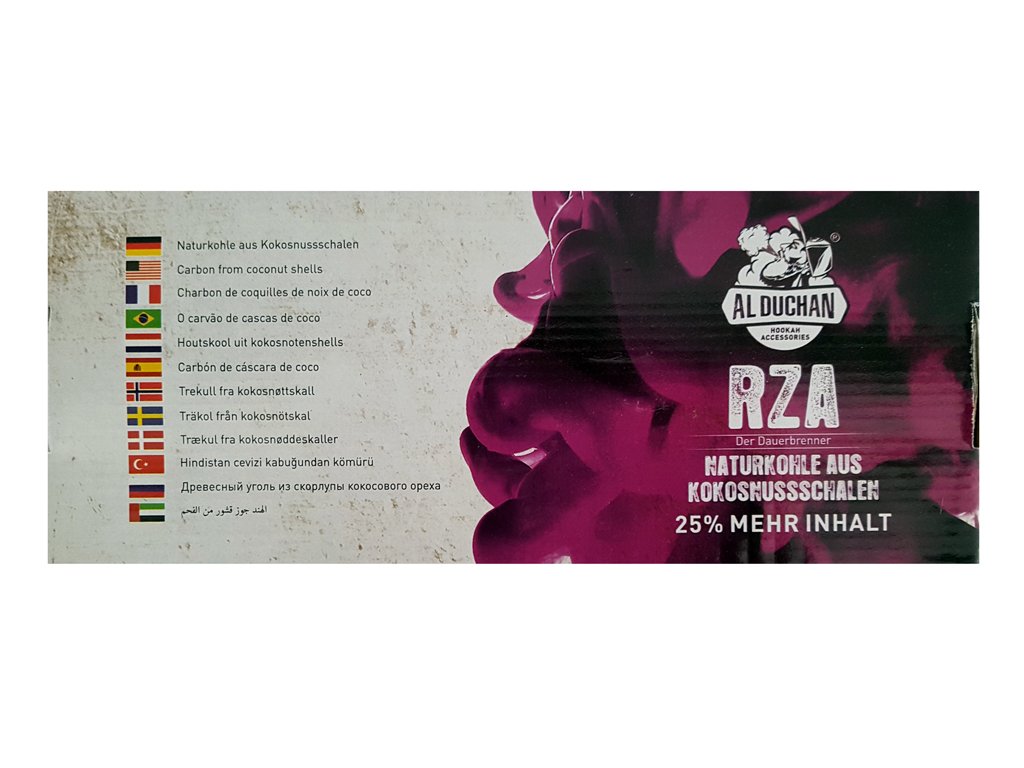 RZA Cubes Cocos - Carbón natural de cáscaras de coco, 20 kg