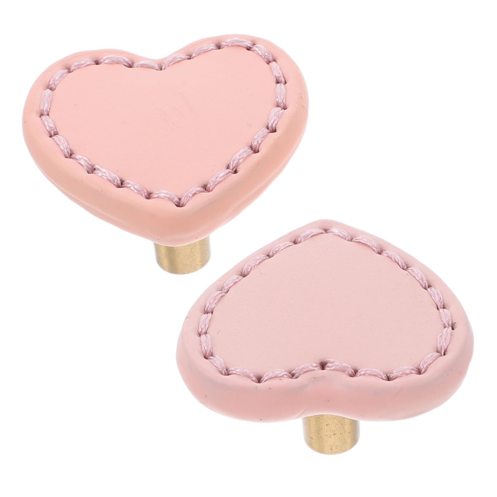 BIUDECO 2pcs Heart Shaped Dresser Knobs Cute Drawer Handle Pulls Kids Dresser Knobs Handle Kids' Room Wardrobe Door Handles Brass and Drawer Pulls