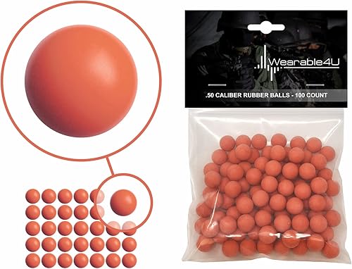 Vista 29 de Wearable4U . Pelotas de goma reutilizables para pistolas de paintball, 43 o 0.50 o 0.68 Cal negro x 500