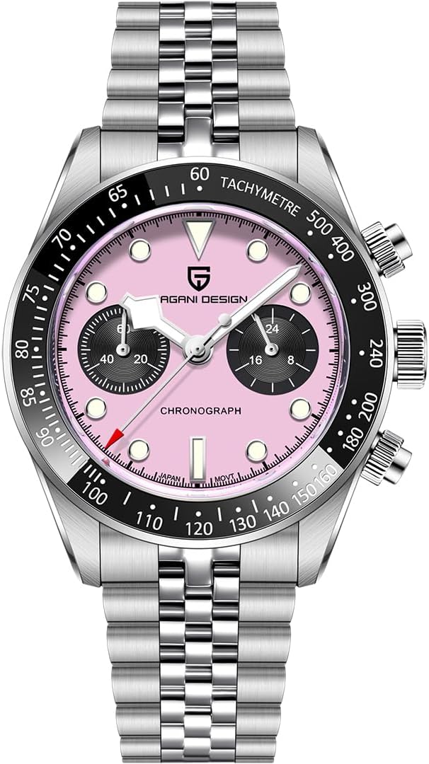 Pagani Design 1718 Panda Dial Men's Chronograph Watches Japan VK64 Movement Stianless Steel 100M Waterproof Men Fashion Casual Watch