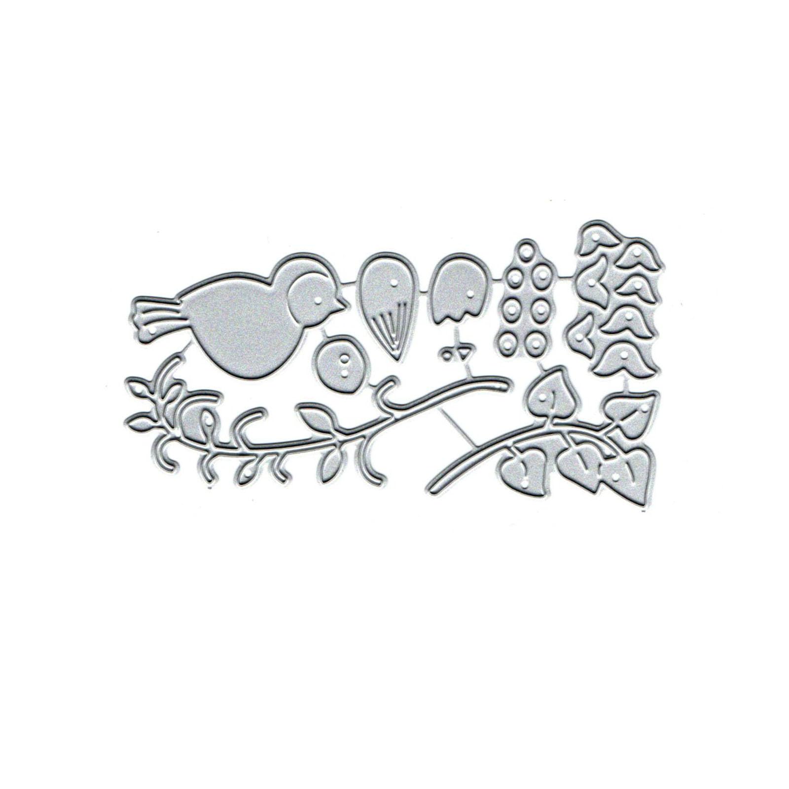 Troqueles de metal con diseño de casa de pájaros de Pascua, diseño de flores, hojas, plantillas de corte para manualidades, álbumes de recortes, papel decorativo para álbumes de recortes, tarjetas