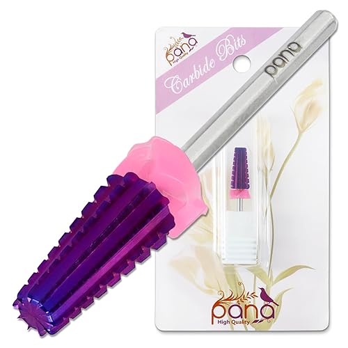 PANA Broca de carburo de uñas 5 en 1  Uso de rotación bidireccional para zurdos y diestros  acrílico de eliminación rápida o gel duro  vástago de