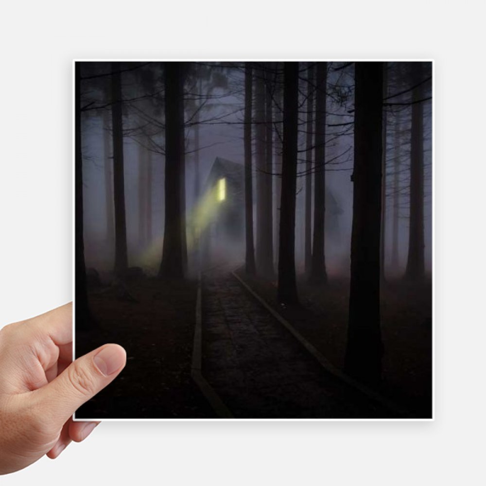 Autocollant forêt nuit noire sticker PC portable 20cm autocollant valise moto 4pcs