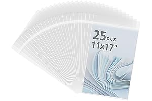 Frametory Archival Document Protector Bags - 11x17 Acid-Free Crystal Clear Photo Sleeves