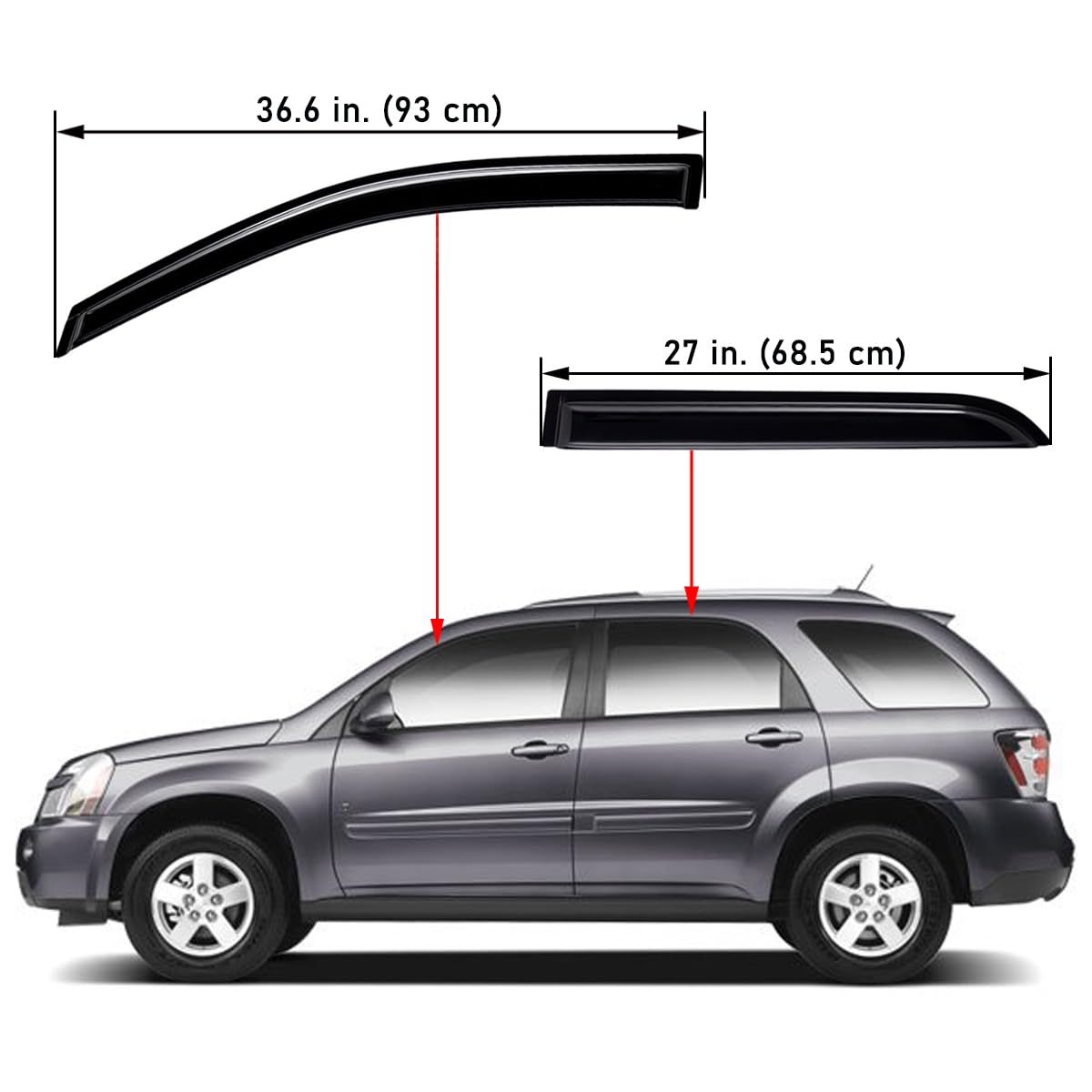 HS Power Sun/Rain/Wind Guard Smoke Deflector Window Visor 4P 11-14 C