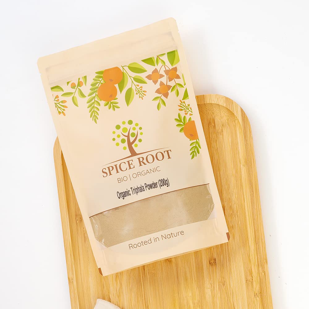 Polvere di Triphala Biologica 200g (Bio Triphala Powder) - Certificato Biologico, Qualità Premium | Vegan | Superfood | Eccellente per la digestione | Detox