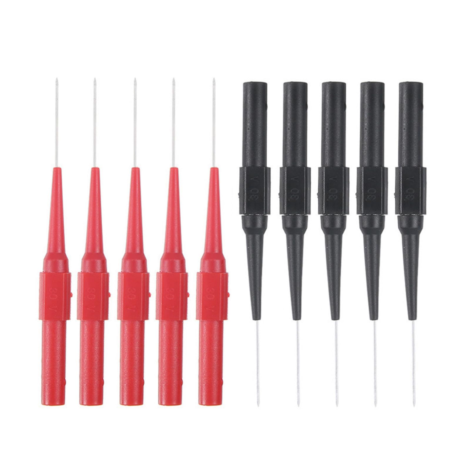 ANBOO Pack of 10 0.7 mm Multimeter Test Probes, Red Black, red, black